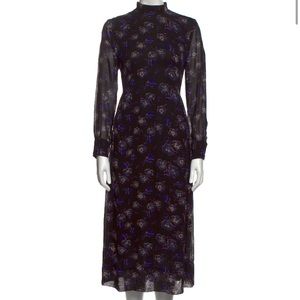 Ganni Floral Print Midi Dress